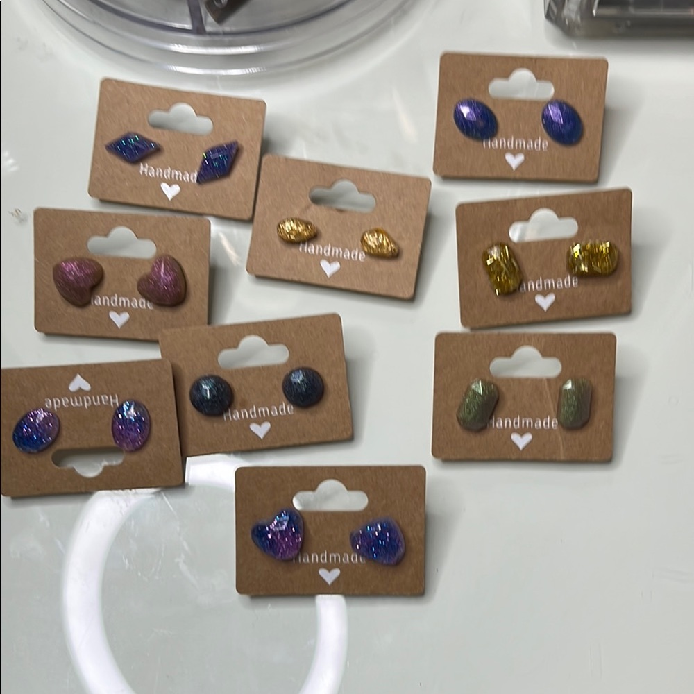 Handmade Glitter Earrings resin